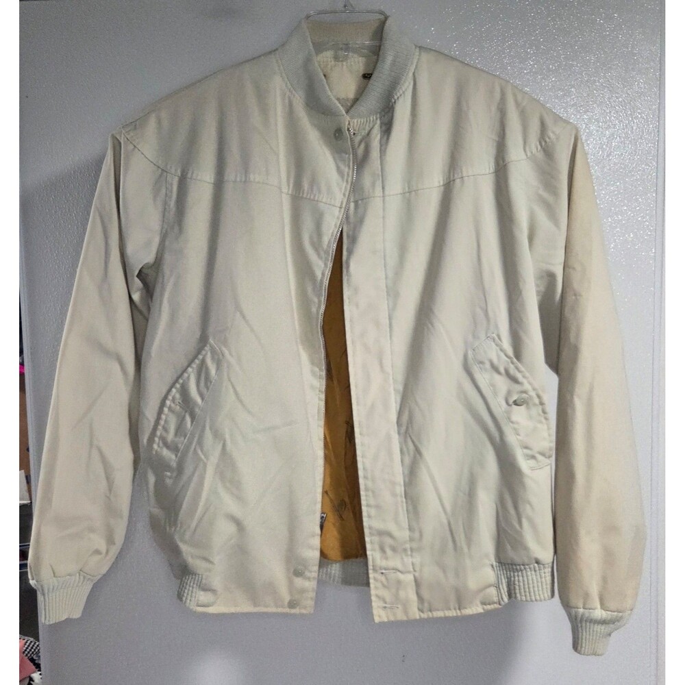 Beige La Paz Catalina Derby Jacket Mens 42 Long Large Vintage USA Vented